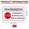 4 Stück Privatgrundstück Schilder Aluminium Reflektierend 20x30 cm, Schild Privatgrundstück