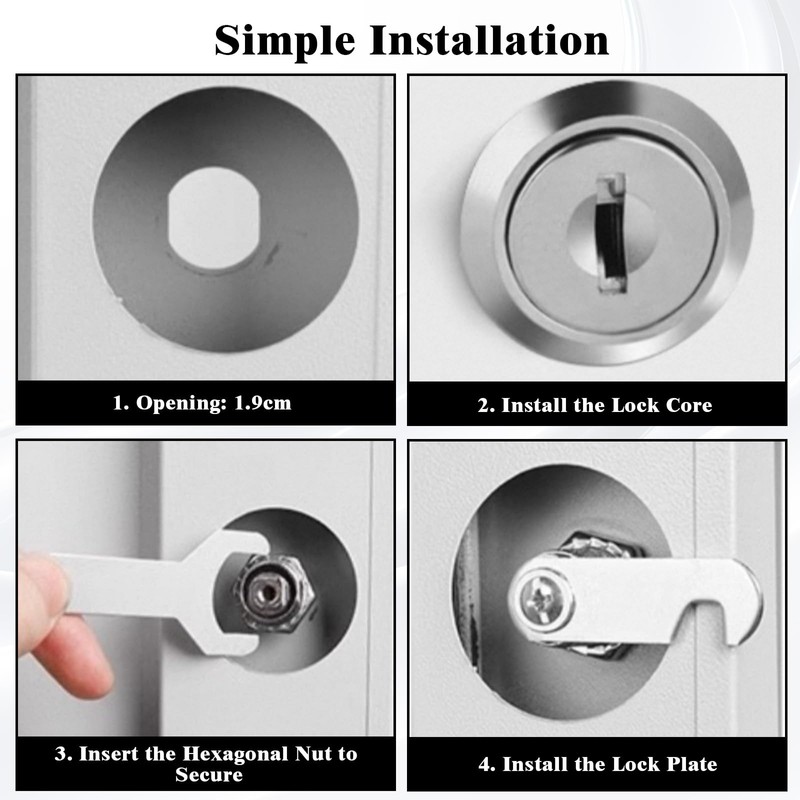 Dalephoric Pack of 2 Letterbox Lock, 16 mm, Locker Lock