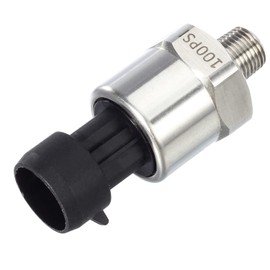 AUTEX 100psi Pressure Transducer Sensor, 0-100 Psi Pressure Sender 1/8" -27 NPT Oil Pressure Transmitter 316 Stainless Steel with Connector Harness Kit For Oil Fuel Air Water Pressure