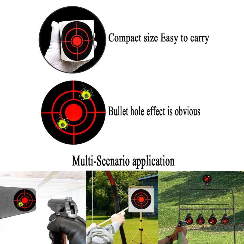 Splatter Target Stickers, 3 Inch Reactive Paper Targets Fluorescent Yellow