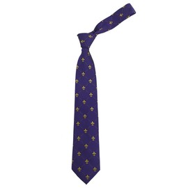 Royal Fleur De Lis Classic and Traditional Necktie, Luxurious Diamond Dotted Tie with a Satin Finish for Men.