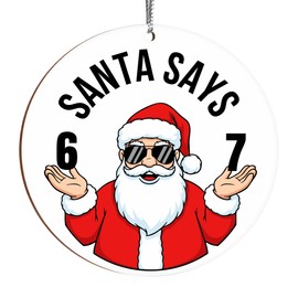67 Meme Funny Christmas Ornaments 2025, 6 7 Ornament, Santa Ornaments for Christmas Tree, Funny Ornament for Exchange, Stocking Stuffers, Gag Gifts, 67 Gifts for Kids, Teens, Teen Girls, Boys