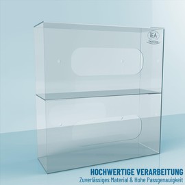 IEA Medical Glove Dispenser 2 Compartments, Glove Holder for Disposable Gloves, Glove Holder for Disposable Gloves, Wall Mount Gloves