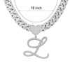 BLBLJERY L Initial Necklaces Silver Cuban Link Chain for Women
