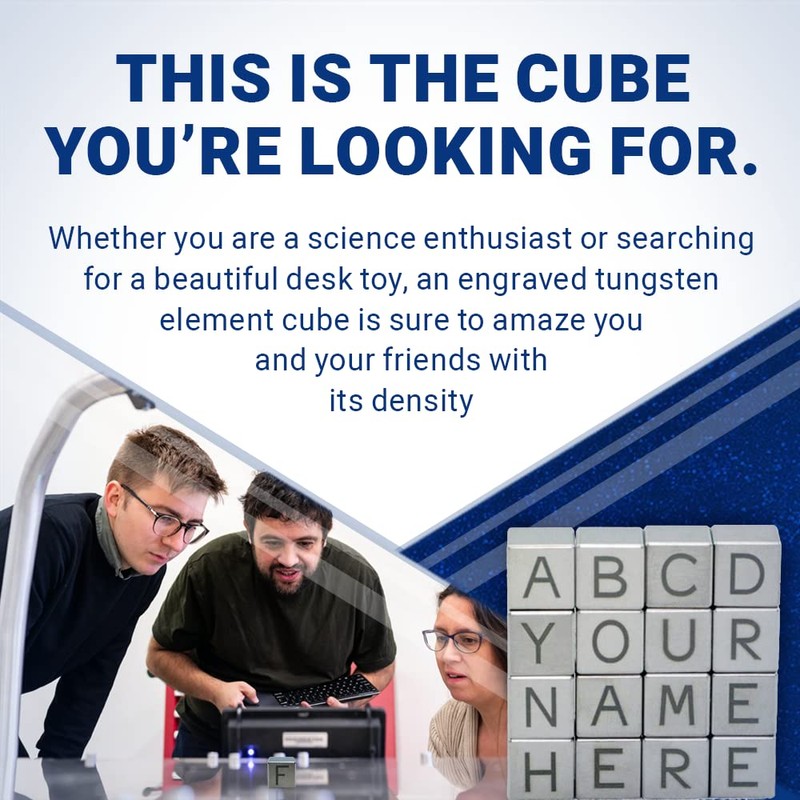 Tungsten Engraved Cube - 0.5" (F)