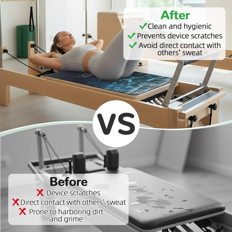 Non-Slip Pilates Reformer Mat Cover, 39 x 23” Pilates Towel