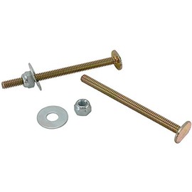 Plumb Pak PP835-14 Toilet Bolt Set, 1/4-20 X 3, Plated, 1/4-20" x 3 1/2", Brass