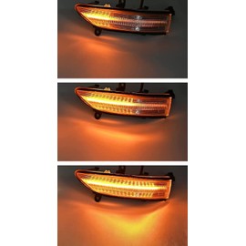 iJDMTOY Semi-Clear Lens Full LED Strip Dynamic Sequential Blink/Flow Side Mirror Turn Signal Light Assembly Kit Compatible with Subaru Impreza Forester Legacy Outback Tribeca