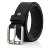 Mens leather Belt / Mens belt LINDENMANN, black, 9021, Größe