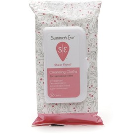 Summer's Eve Feminine Cleansing Cloths, Sensitive Skin, Sheer Floral 32 ea (Pack of 5)