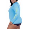 Nautica Women's Long Sleeve Rashguard Swim Top UPF 30+, lightblue,