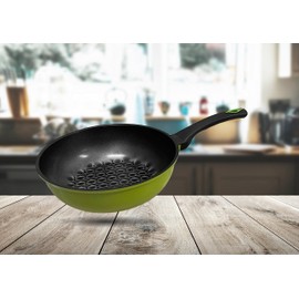 DBM IMPORTS 12"(30cm) 3D Diamond Coating Nonstick Frying Pan Wok, 3.6" Depth -MADE IN KOREA