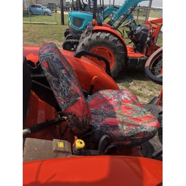 Durafit Seat Covers, KT05 KIOTI DK4510/NX5510 for olderTractor, Check Picture Matches Your Seats. Two Piece Vinyl seat Made in Red Endura camo