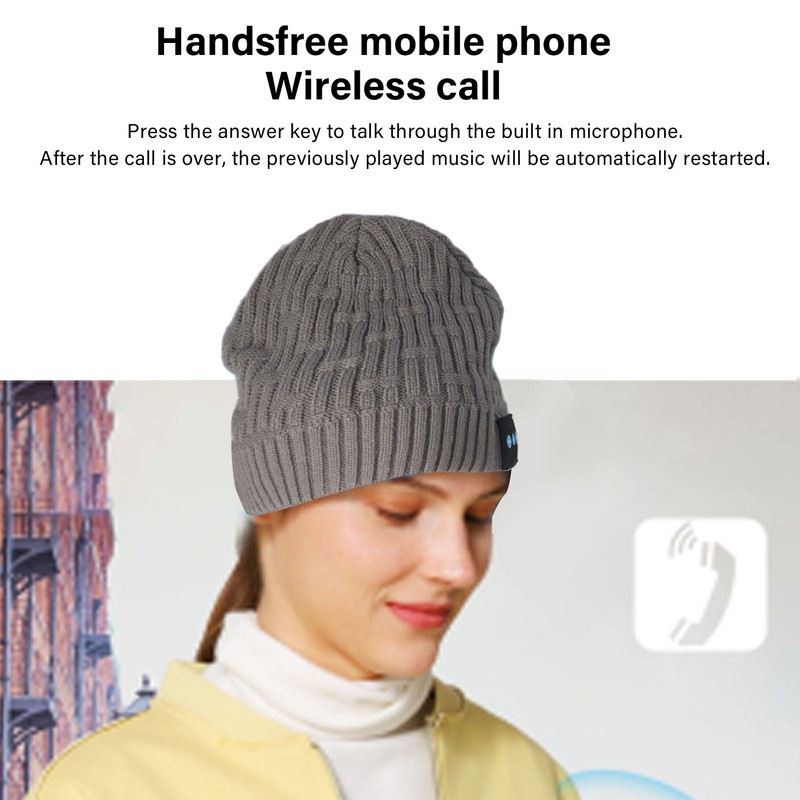 Bluetooth Hat Winter Warm Knit USB Smart Music Wireless Hat