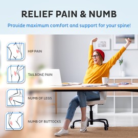 Gel Seat Cushion for Long Sitting - Portable Gel Cushion with Ergonomic Honeycomb Design - Square Size 17.5" x 17.5" x 1.25" Gel Seat Cushions for Pressure Relief With Removable Cover Washable