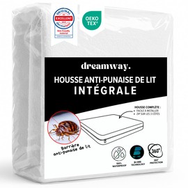 Dreamway Mattress Cover 90 x 200 cm - Complete Against Mites & Bed Bugs Mattress Protector 90 x 200 cm with Zip - Thickness 20 cm - Waterproof - Oeko-Tex - Washable at 60 °C