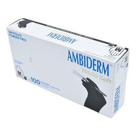 Guante de Nitrilo Soft Negro Talla Mediana Sin Polvo Caja Con 100