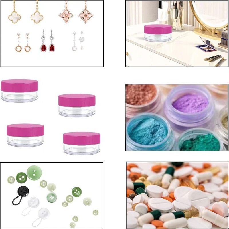 Empty Sample Pots, 4 Pcs Empty Plastic Cosmetic Jars, Clear
