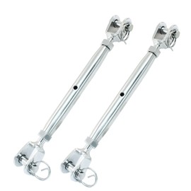 Cjueiom 2Pcs Stainless Steel Turnbuckle Jaw, M8 Screw Jaw Closed Body, Jaw and Jaw Turnbuckles for Cables Wire Tensioner