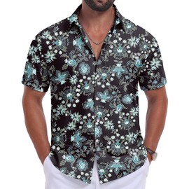 Sailwind Men's Hawaiian Floral Shirts Short Sleeve Button Down Holiday Tropical Beach Shirts