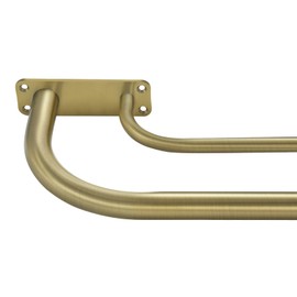 Antique Bronze Double Curtain Rods for Window 48-84 Inch, Wrap Around Double Drapery Rods, Adjustable Double Room Darkening Curtain Rods, Heavy Duty 1-Inch Front and 5/8 Inch Back Dual Curtain Rod