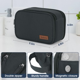 Wedama Toiletry Bag for Men, Handheld Travel Toiletry Bag, Waterproof Travel Bag for Toiletries, Thickened Polyester Travel Dopp Kit, Toiletries Bag for Travel Business Trips and Camping, Grey