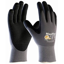 10 Pair MaxiFlex Endurance nitrile foam palm coated work gloves, micro dots on working surface, Size:M