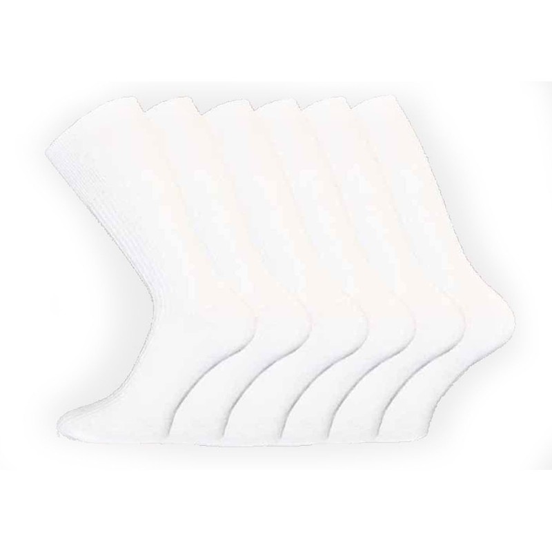 6 x Mens Non Elastic Cotton Socks BIG FOOT Black