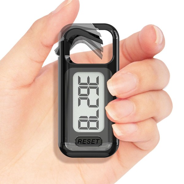 3D Simple Walking Pedometer, Portable Carabiner Pedometer Pedometer Pedometer with