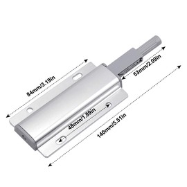 HQdeal 2 Pack Push to Open System Damper Buffer, Push to Open Door Catch Magnetic Door Latch Magnet Push Latches Release for Kitchen Cabinet Door Furniture Wardrobe Drawer, Silver