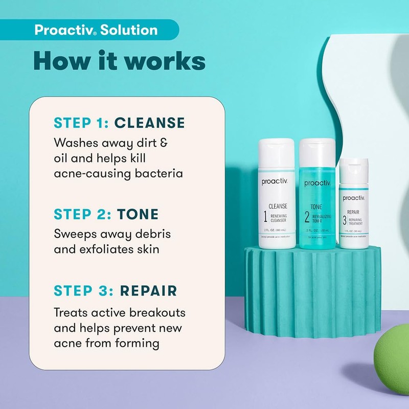 Proactiv 3 Step Acne Treatment - Benzoyl Peroxide Face Wash,