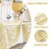 B-COOL Sequin Tablecloth Light Gold Rectangular 90x132 Inches Shimmer Tablecloth