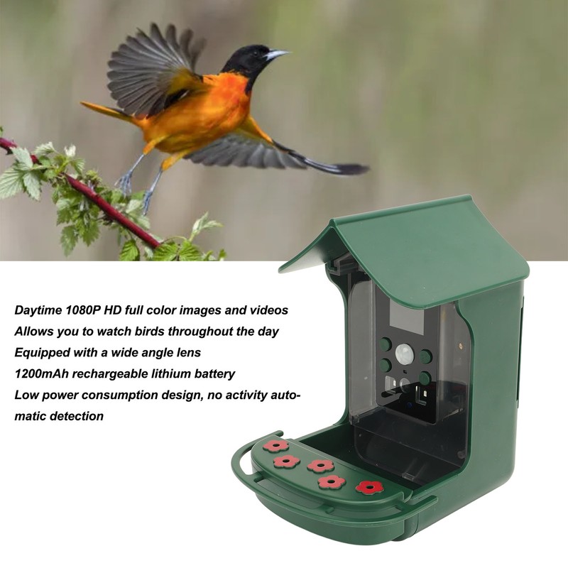 Smart Bird Feeder Camera IP66 Waterproof 1080P HD Night Vision