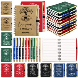 Sinload 20 Pcs/ 10 Set Christian Christmas Gifts Bulk Spiral Notebooks with Bible Pen Prayer Journal Bible Verse A6 Tree of Life Scripture Notepad for Religious Church Holiday (20, Spanish Classic)