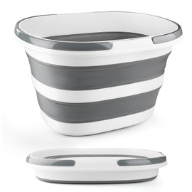 Collapsible Mop Bucket with Handle for Cleaning, 16L(4.2 Gallon) Silicone Square Mopping Bucket for Windows Cleaning or Car Washing, Cleaning Supplies Organizer Plastic Bucket for Storage