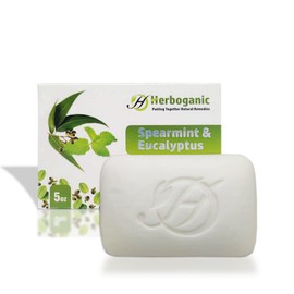 HERBOGANIC Spearmint and Eucalyptus Herbal Bar Soap | Invigorating Herbal Soap Refreshes and Revitalizes | For Energized, Rejuvenated Skin | 5 oz Bar (Pack of 1)