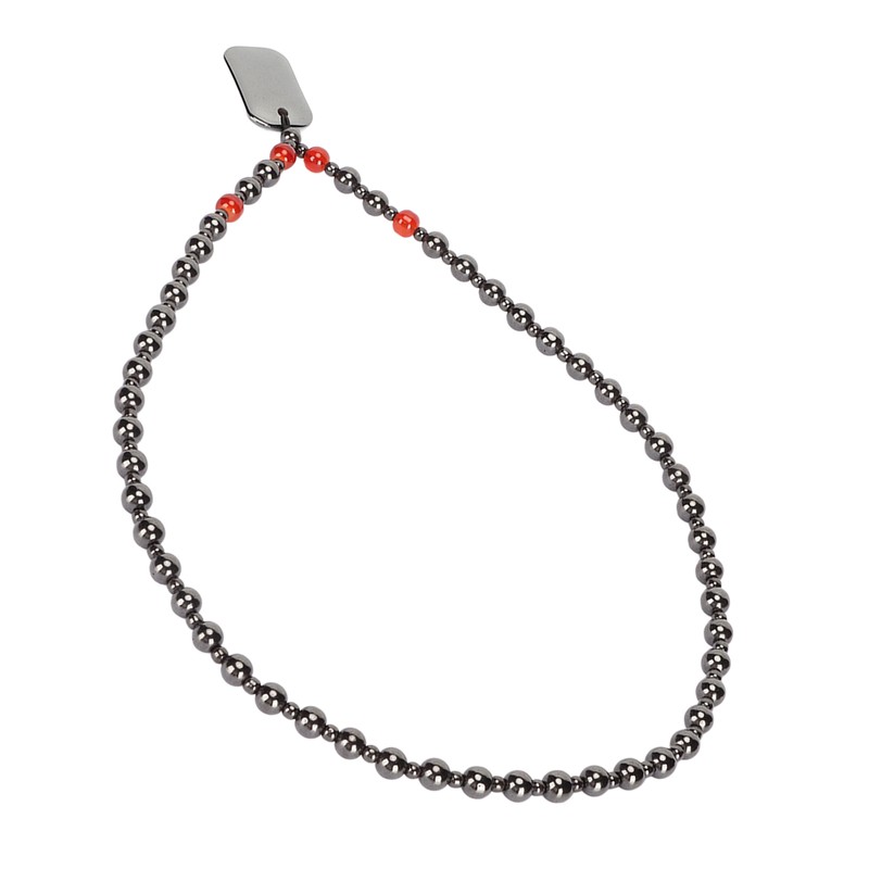 Terahertz Beaded Necklace Fashionable Rectangular Pendant Soreness Relief Energy Stone