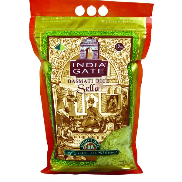 India Gate - Parboiled Basmati Rice - Golden Sella, 10 Pound Bag