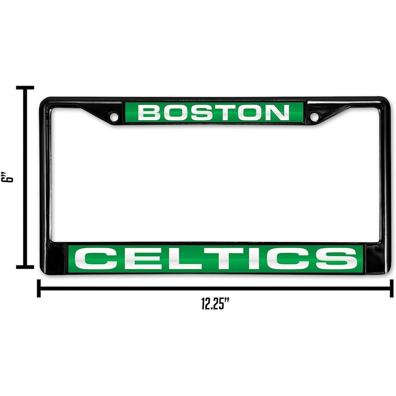 Rico Boston Celtics Black Metal License Plate Frame Holder
