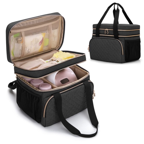 Luxja Double Layer Breast Pump Bag Compatible with Spectra S1