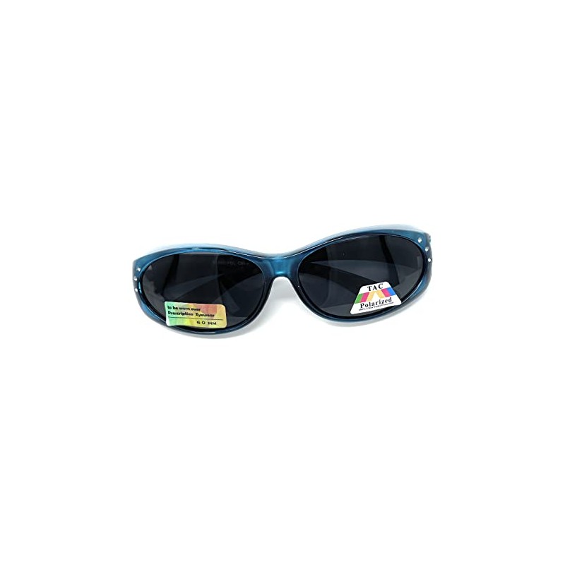 MyUV Womens Polarized Fit Over Glasses Sunglasses Rhinestone Rectangular Frame
