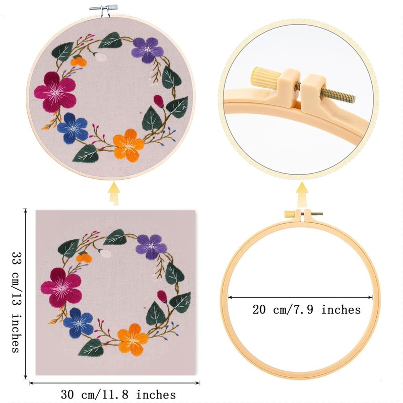 Traziewell Embroidery Kits Stamped Design Cross Stitch Starters Hand Kit