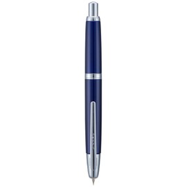 Jinhao 10 Press Fountain Pen with Box, Dark Blue Retractable Extra Fine Nib with Ink Converter Set (Silver Clip)