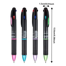 Pack de 24 Bolígrafos Retráctiles Suptikes de Gel con 4 Colores de Tinta
