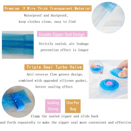 Vacuum Storage Bags 4 Pack Jumbo Airtight Space Compression Bags Double-Zip Seal and Triple Seal Turbo—— Max Space Saving for Bedding, Duvets, Clothes (2 Pack 120×80cm+2 Pack 100×70cm)