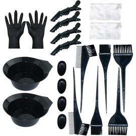 20 Piezas Kit Herramientas de Tinte para Coloración Cabello, con Cepillo de Tinte para Cabello, Tazón de Teñir, Pinzas para Cabello, Guante y Oído Cub