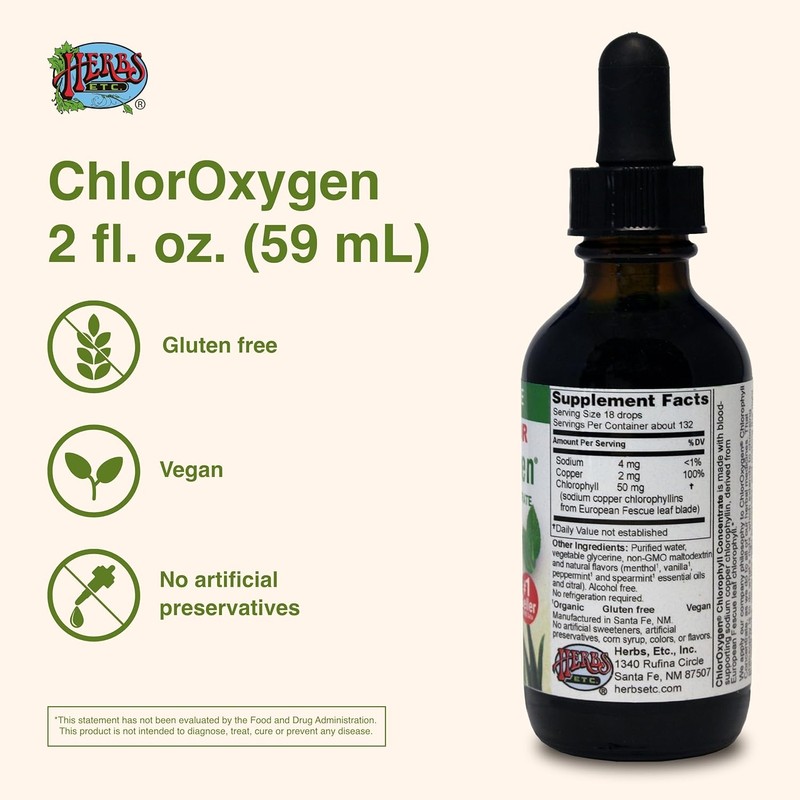 Herbs Etc. ChlorOxygen Chlorophyll Concentrate - Highly-Concentrated Energy Support -