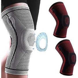 SPAYEIM 2 rodilleras de compresión Ultra Knee Elite - Rodillera profesional, rodilleras elásticas, estabilizador de rótula con soporte de resorte de