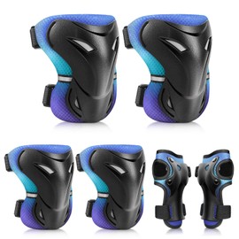 YooxArmor Adjustable Kids Knee & Elbow Pads Set with Wrist Guards for Ages 6-13 – Protective Gear for Skateboarding, Cycling, Roller Skating, Scooter, BMX, Inline Skating