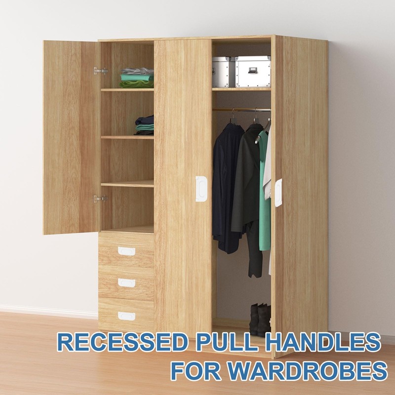 PATIKIL Recessed Pull Door Handle, 2 Pack Invisible Flush Pull